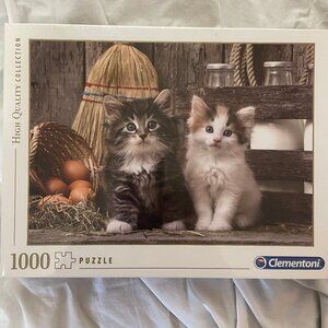 NIB Clementoni 1000 Pc Jigsaw Puzzle Lovely Kittens Cats Kitty 39340 Made Italy
